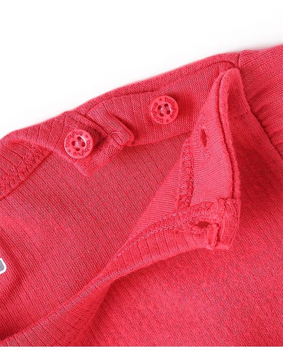 Babyhug Full Sleeves Solid Colour Thermal Pullover Vests & Pant Set - Red