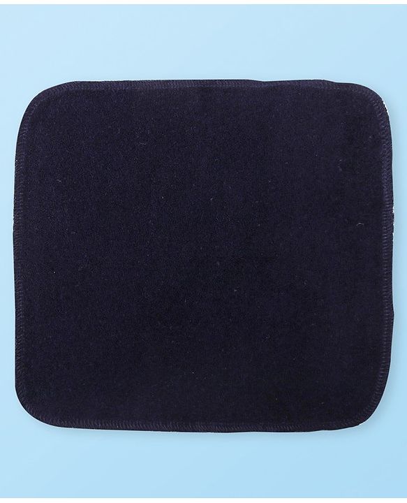 Babyhug Cotton Knit Hand & Face Towels With Polka Dot Print Pack of 6- Navy Blue & White