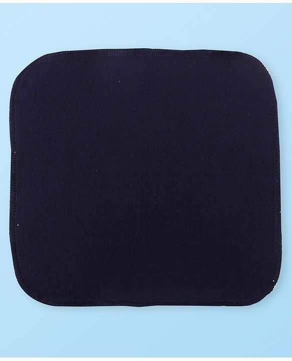 Babyhug Cotton Knit Hand & Face Towels With Polka Dot Print Pack of 6- Navy Blue & White
