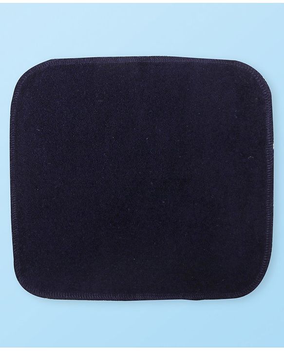 Babyhug Cotton Knit Hand & Face Towels With Polka Dot Print Pack of 6- Navy Blue & White