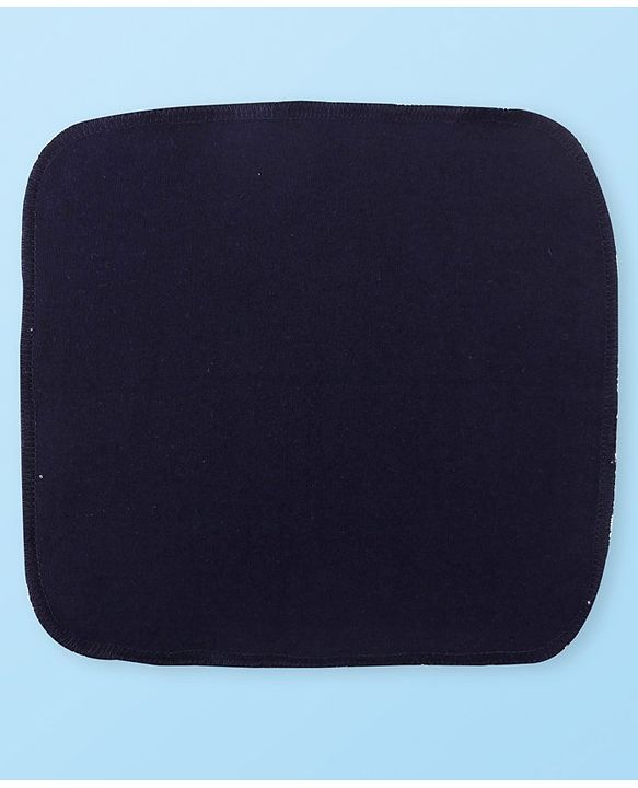 Babyhug Cotton Knit Hand & Face Towels With Polka Dot Print Pack of 6- Navy Blue & White