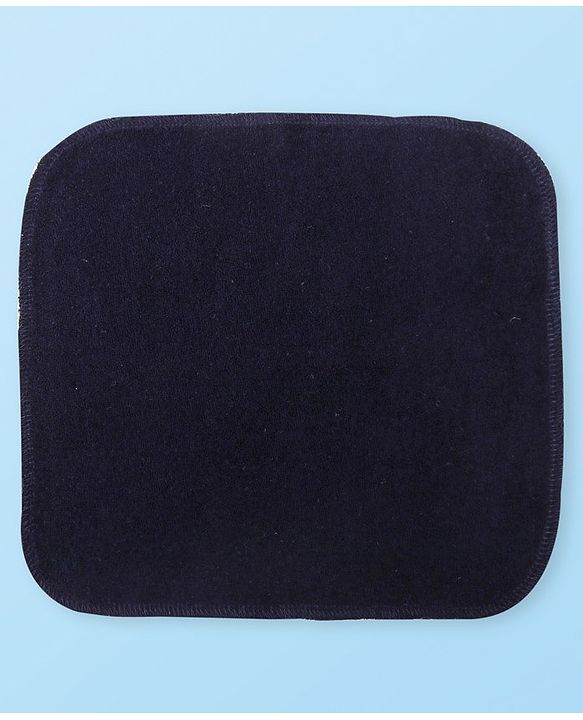 Babyhug Cotton Knit Hand & Face Towels With Polka Dot Print Pack of 6- Navy Blue & White