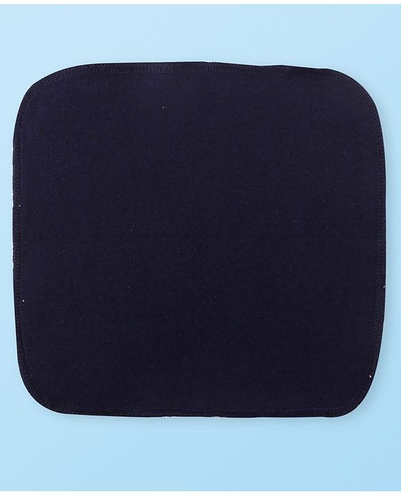 Babyhug Cotton Knit Hand & Face Towels With Polka Dot Print Pack of 6- Navy Blue & White