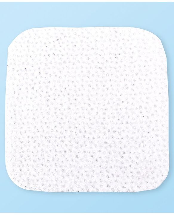 Babyhug Cotton Knit Hand & Face Towels With Polka Dot Print Pack of 6- Navy Blue & White
