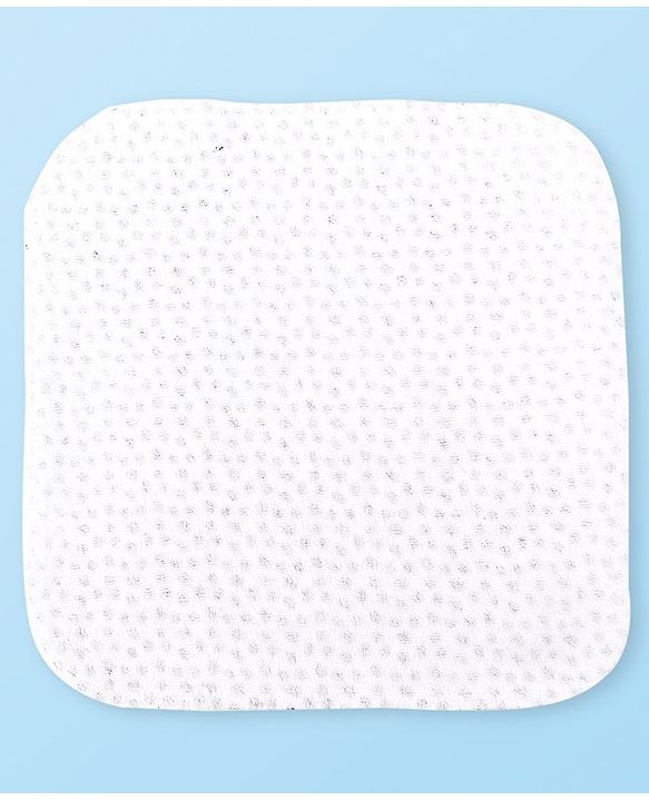 Babyhug Cotton Knit Hand & Face Towels With Polka Dot Print Pack of 6- Navy Blue & White