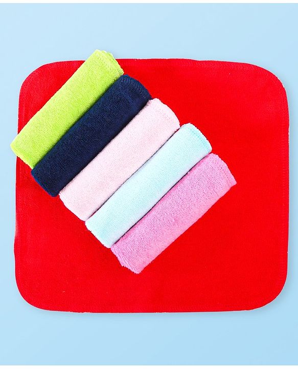 Babyhug Terry Knit Hand and Face Towels Pack of 6 - Multi Colour