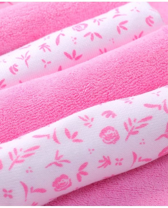 Babyhug Terry Knit Wash cloth L 25.4 x B 25.4 cm Pack of 6 - Multi Colour