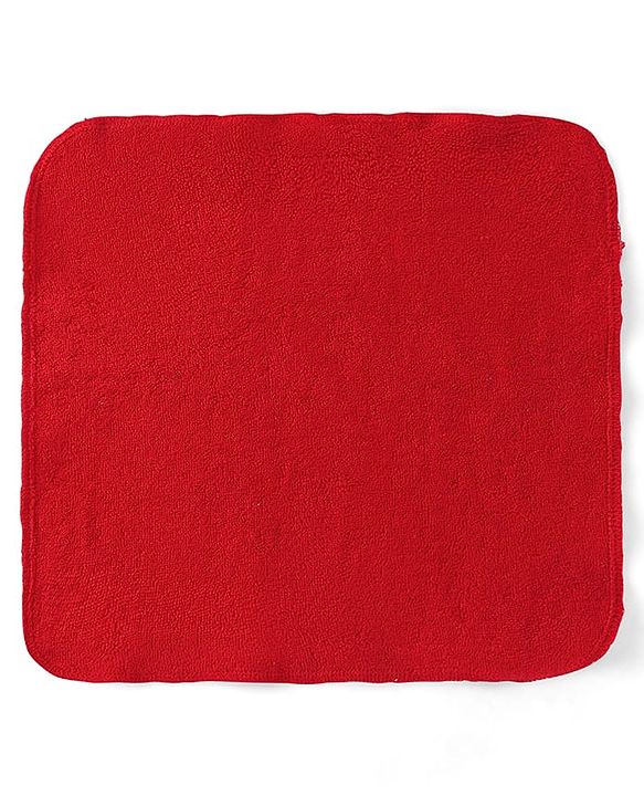 Babyhug Cotton Knit Solid Wash cloth L 25.4 x B 25.4 cm Pack Of 6 - Red & Black