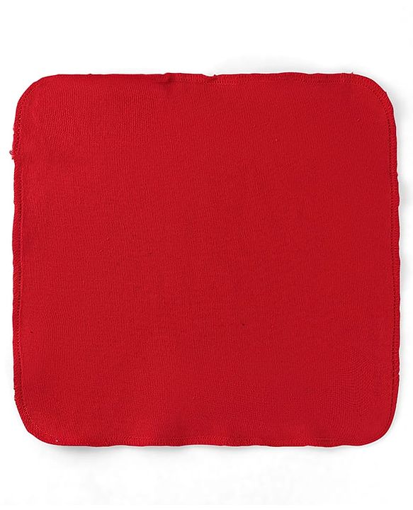 Babyhug Cotton Knit Solid Wash cloth L 25.4 x B 25.4 cm Pack Of 6 - Red & Black