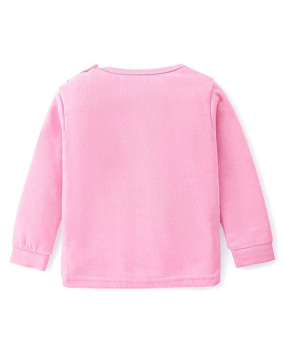 Babyhug Cotton Knit Full Sleeves Front Open and Pullover Solid Color Thermal Wear Pack Of 2 - Pink
