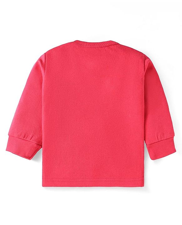Babyhug Knit Full Sleeves Solid Colour Front Open & Pullover Thermal Vest Pack Of 2 - Dark Pink