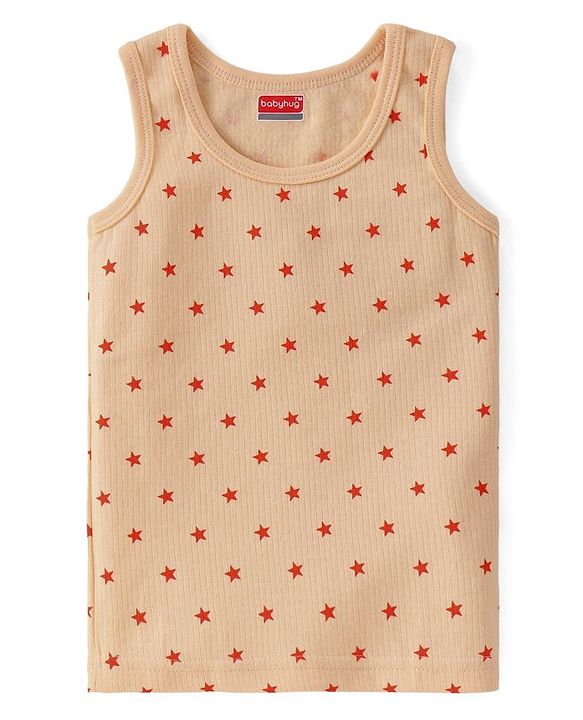 Babyhug Full Sleeves Thermal Wear Set Star Print - Yellow