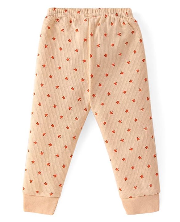 Babyhug Full Sleeves Thermal Wear Set Star Print - Yellow