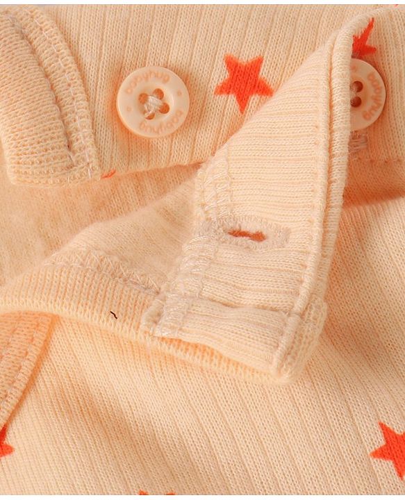 Babyhug Full Sleeves Thermal Wear Set Star Print - Yellow