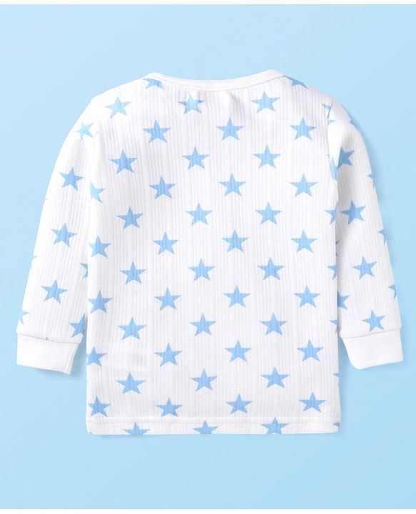 Babyhug Full Sleeves Vest Pullover & Bottom Thermal Wear Combo Star Print Pack Of 3 - White