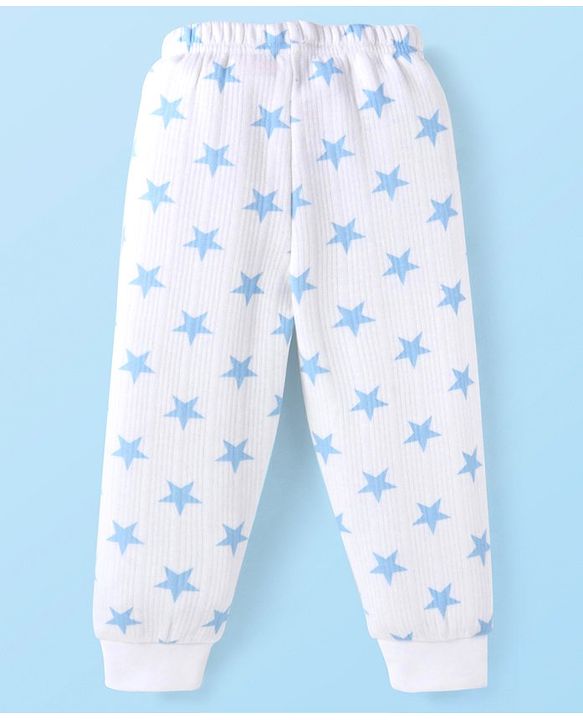 Babyhug Full Sleeves Vest Pullover & Bottom Thermal Wear Combo Star Print Pack Of 3 - White