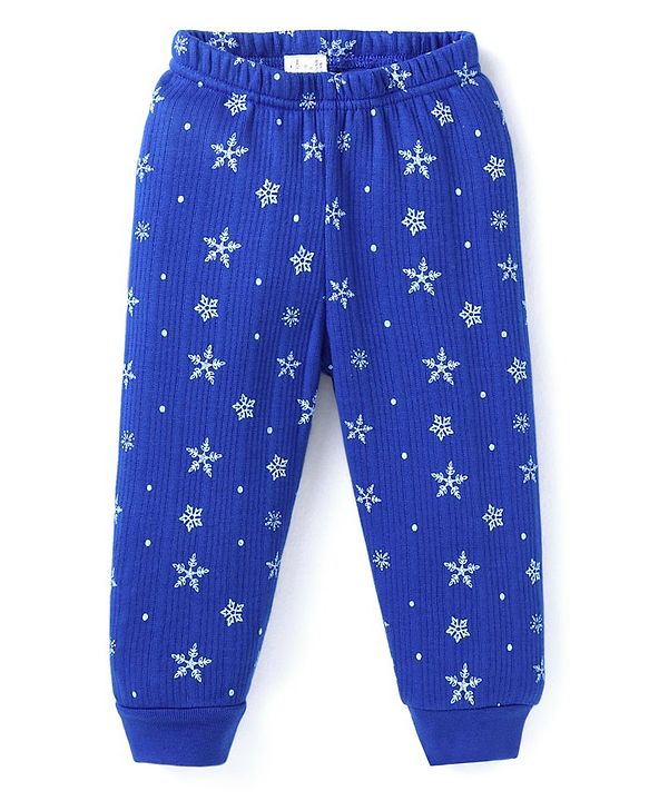 Babyhug Full Sleeves Vest Pullover & Bottom Thermal Wear Combo Star Print Pack Of 3 - Blue