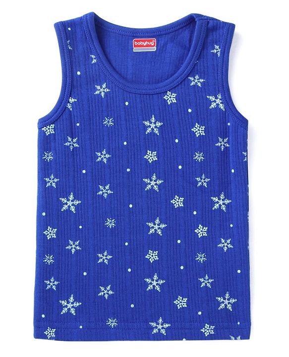 Babyhug Full Sleeves Vest Pullover & Bottom Thermal Wear Combo Star Print Pack Of 3 - Blue