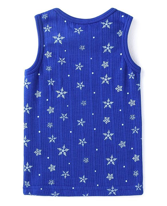 Babyhug Full Sleeves Vest Pullover & Bottom Thermal Wear Combo Star Print Pack Of 3 - Blue