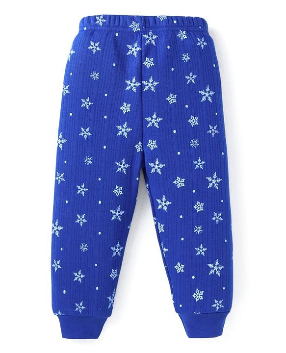 Babyhug Full Sleeves Vest Pullover & Bottom Thermal Wear Combo Star Print Pack Of 3 - Blue