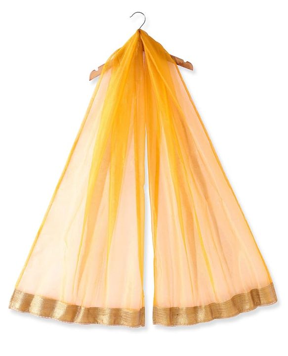 Pine Kids Woven Half Choli Lehenga & Dupatta Set With Foil Print & Tassel Detailing - Wine