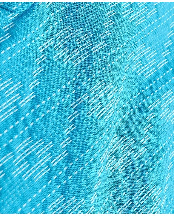Pine Kids Cotton Woven Full Sleeves Solid Kurta Pyjama Set - Light Blue
