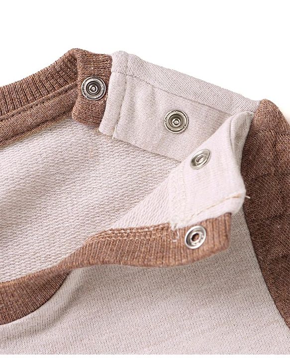 Babyhug Terry Knit Full Sleeves Sweatshirt & Joggers Set with Bear Patch Detailing - Brown