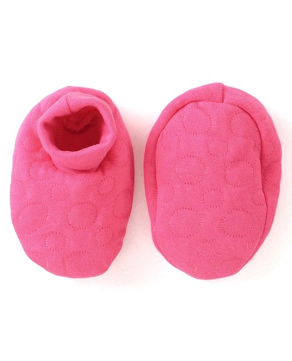 Babyhug Winter Polyfill Full Sleeves Romper with Cap & Booties Frill Detailing - Pink