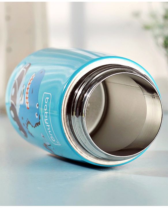Babyhug Stainless Steel Insulated Sipper Bottle Dino Print Blue  - 350 ml