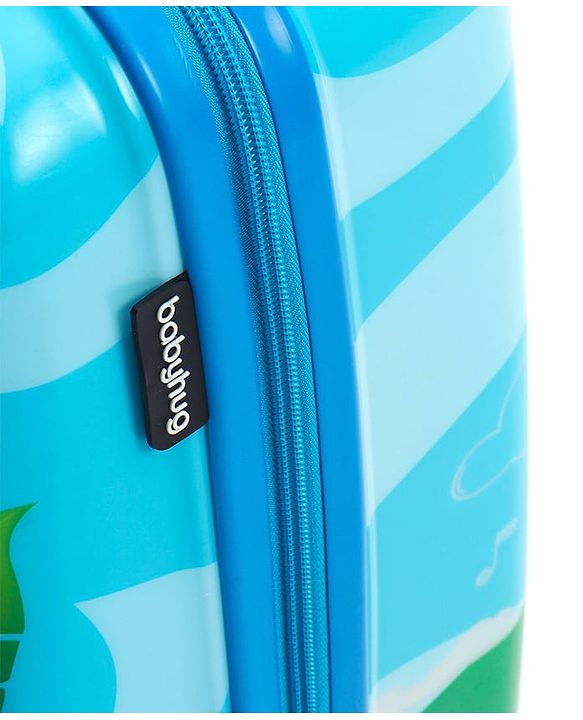 Babyhug Kid's Small 1 Day Trip Trolley Bag Tiger Print Blue -18 Inches| Shock Resistant| Telescopic Handle| Water Resistant| Easy Zipper Closure| Durable Swivel Wheels