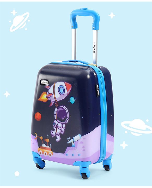 Babyhug Kid's Small 1 Day Trip Trolley Bag Space Theme Print Purple -18 Inches