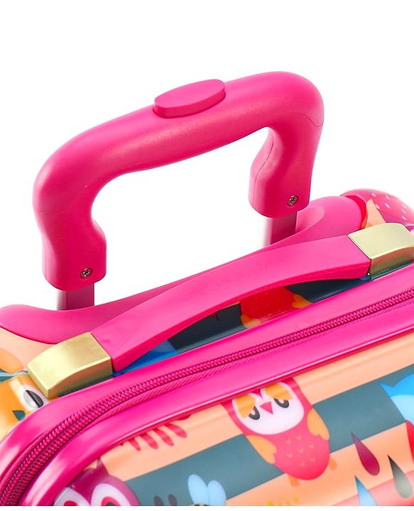 Babyhug Kid's Small 1 Day Trip Trolley Bag Tiger Print Blue -18 Inches| Shock Resistant| Telescopic Handle| Water Resistant| Easy Zipper Closure| Durable Swivel Wheels