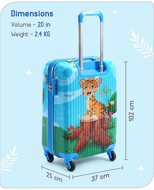 Babyhug Kid's Small 1 Day Trip Trolley Bag Loin Print Blue -20 Inches
