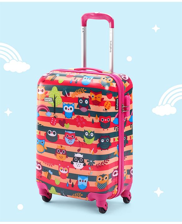 Babyhug Kid's Small 1 Day Trip Trolley Bag Loin Print Blue -20 Inches