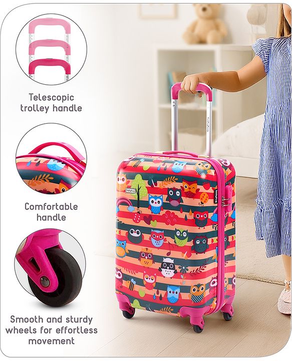 Babyhug Kid's Small 1 Day Trip Trolley Bag Loin Print Blue -20 Inches