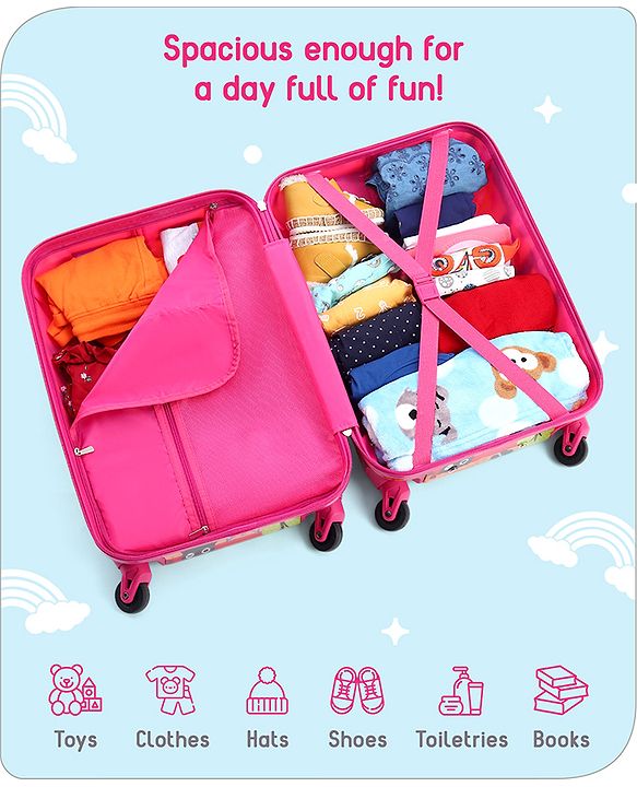 Babyhug Kid's Small 1 Day Trip Trolley Bag Loin Print Blue -20 Inches