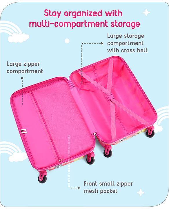 Babyhug Kid's Small 1 Day Trip Trolley Bag Loin Print Blue -20 Inches