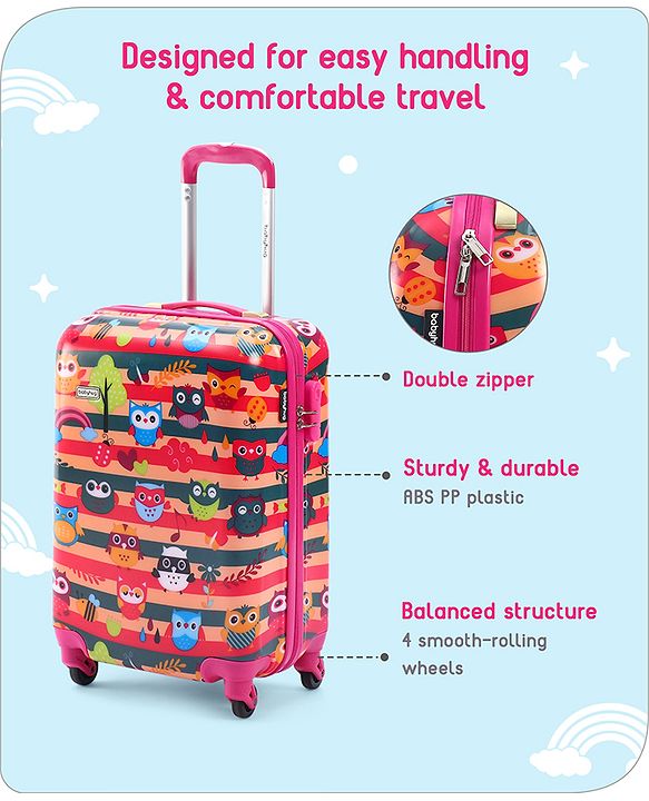 Babyhug Kid's Small 1 Day Trip Trolley Bag Loin Print Blue -20 Inches