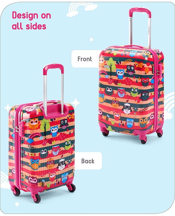 Babyhug Kid's Small 1 Day Trip Trolley Bag Loin Print Blue -20 Inches