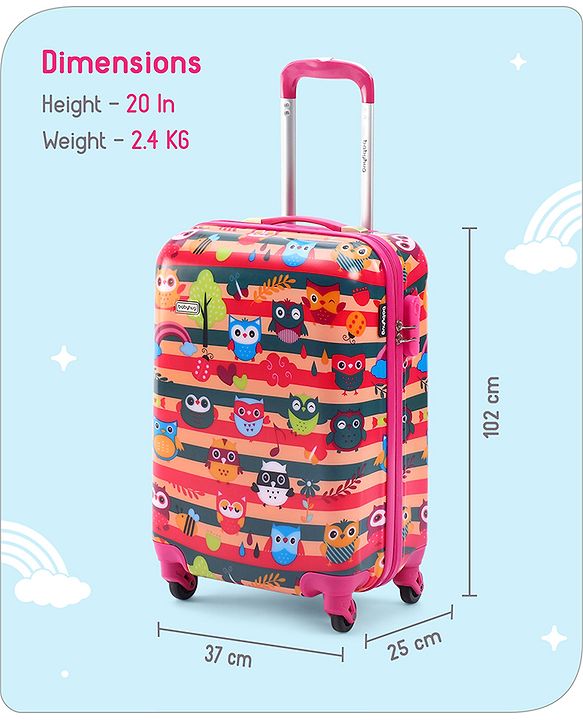 Babyhug Kid's Small 1 Day Trip Trolley Bag Loin Print Blue -20 Inches