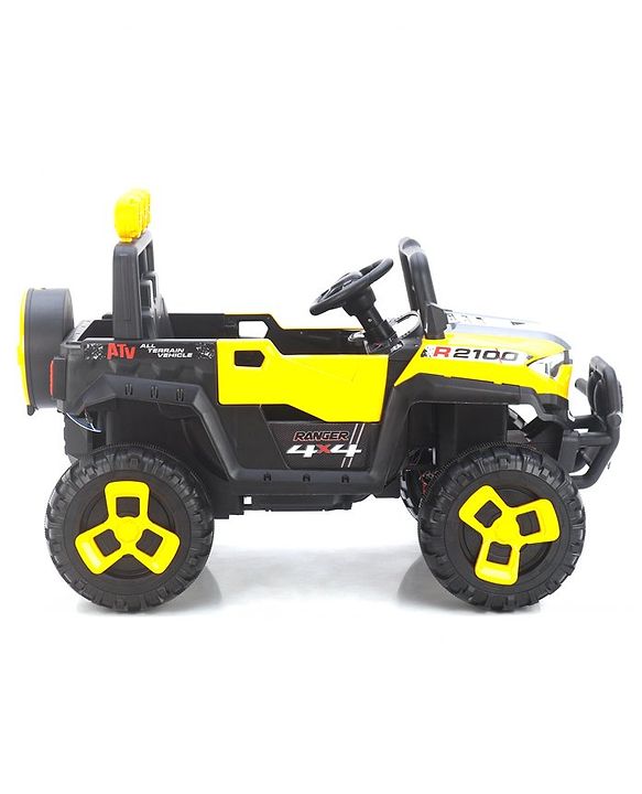 Babyhug RANGER 4X4 Battery Operated Ride On Jeep with Music & LED Lights - Red| Forward & Reverse Drive| Wide Comfortable Seat| Rechargeable Battery| Remote Control| Pre-loaded Music with USB & AUX| Easy to Assemble| Wide Comfortable Seat| Easy to Op