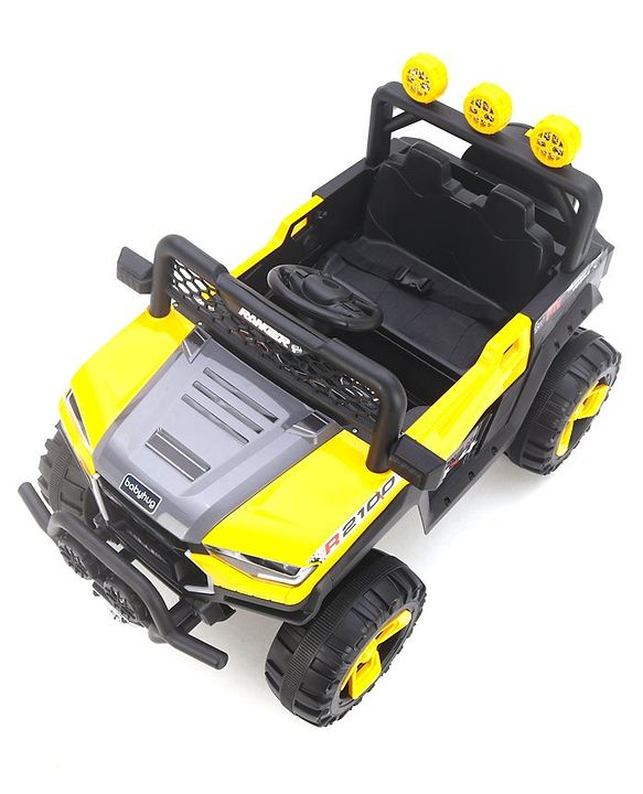 Babyhug RANGER 4X4 Battery Operated Ride On Jeep with Music & LED Lights - Red| Forward & Reverse Drive| Wide Comfortable Seat| Rechargeable Battery| Remote Control| Pre-loaded Music with USB & AUX| Easy to Assemble| Wide Comfortable Seat| Easy to Op
