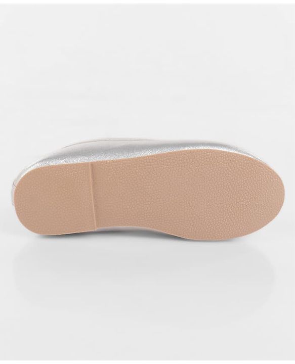 Pine Kids Bow & Stone Detailing Ballerinas with Velcro Closure - Silver