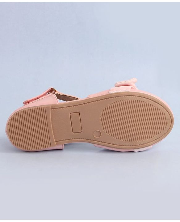 Pine Kids Bow Applique Ballerinas with Velcro Closure - Pink