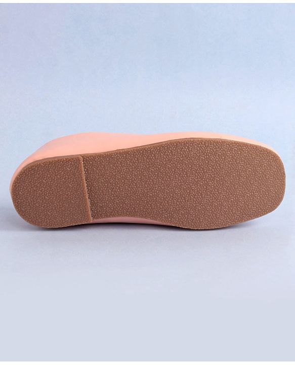 Pine Kids Bow Applique Ballerinas with Backstrap- Pink