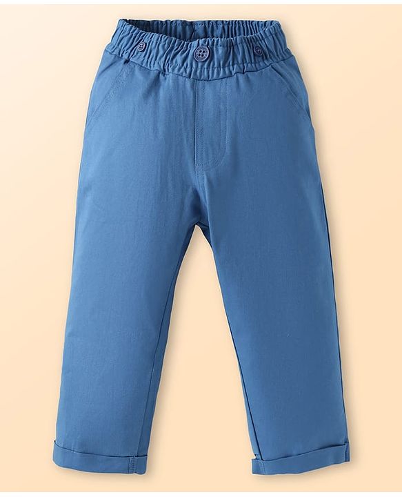 Babyhug Single Jersey Knit Full Sleeves Animal Printed Shirt & Trouser Set with Suspender - Blue