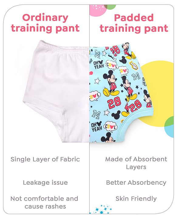 Babyhug Disney Mickey Mouse Print Training Pant Pack of 3 (suitalble for age group 1-2 years) - Red