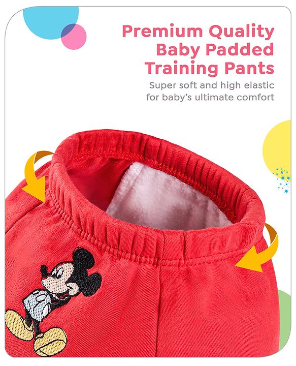 Babyhug Disney Mickey Mouse Print Training Pant Pack of 3 (suitalble for age group 2-3 years)- Red