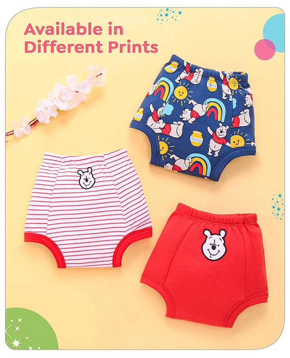 Babyhug Disney Mickey Mouse Print Training Pant Pack of 3 (suitalble for age group 2-3 years)- Red