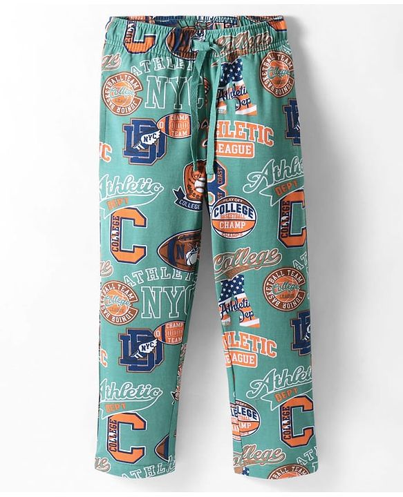Pine Kids Single Jersey Knit Half Sleeves Night Suit with Text Print - Mint Green